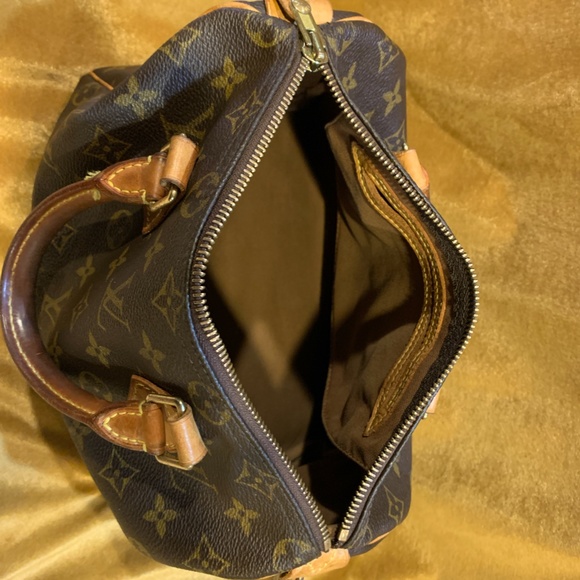 Louis Vuitton Speedy 25 Monogram Leather Satchel Shoulder Bag Purse - Picture 11 of 16